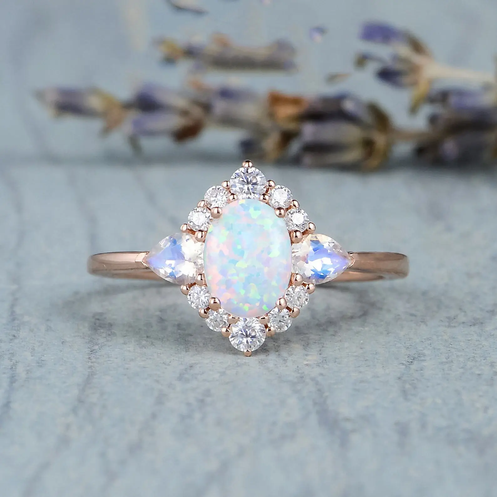 White Lab Opal Oval Heart Cutout Ring .925 Sterling Silver Sizes 7 Gift New ABC Jewelery